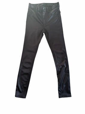 rag & bone Black High-Rise Shiny Sateen Skinny Pant Size 24